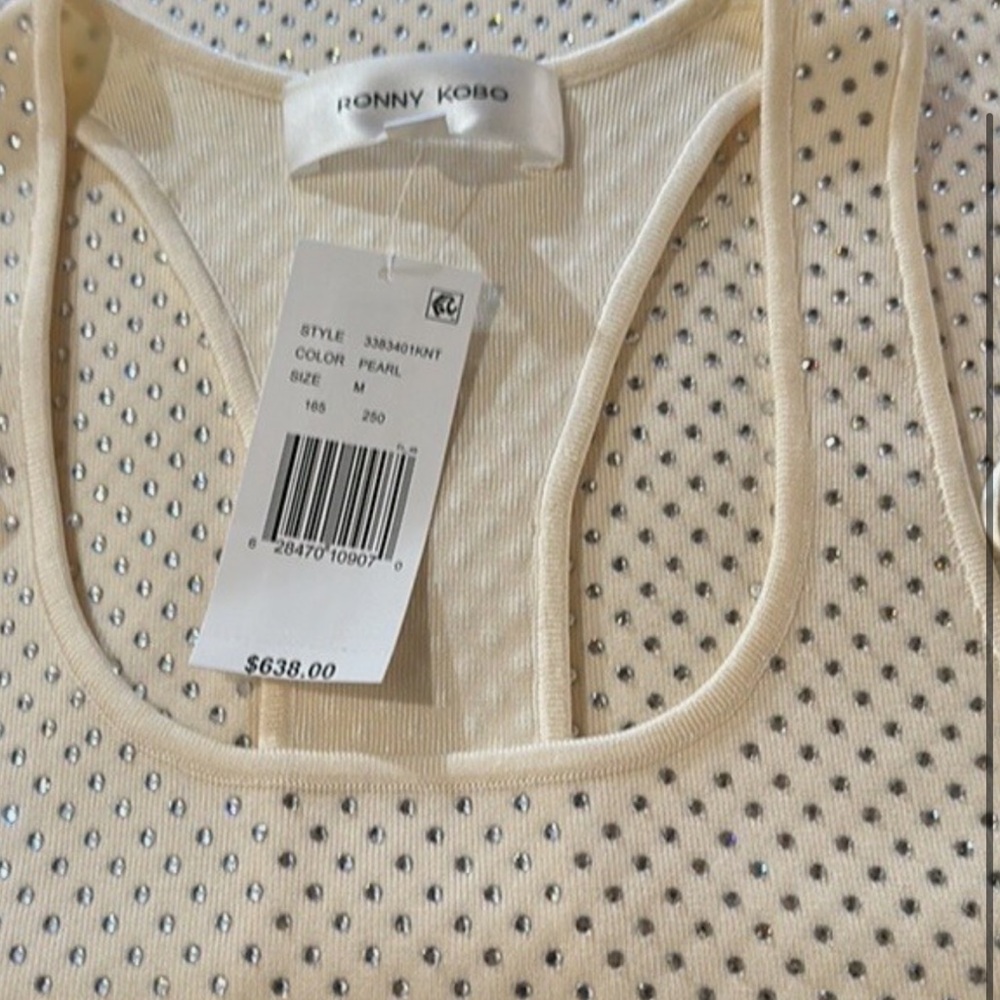 NWT RONNY KOBO AGATHE KNIT DRESS - PEARL - Picture 6 of 6